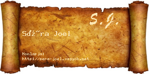 Séra Joel névjegykártya